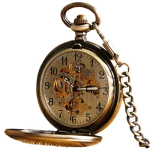 Automatic Torbillion Mechanical Trendy Skeleton Pocket Watch Classic Arabic Dial White Hands Antique No Waterproof