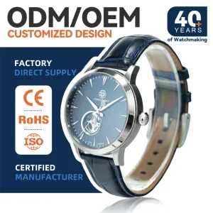 Automatic Watch Manufacturer Men Skeleton Classic Genuine Leather 5ATM Waterproof Mechanical Wristwatch