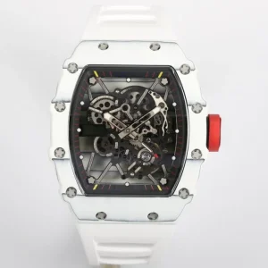 Automatic Watch White Carbon Fiber Skeleton Dial Men’s Mechanical Watch