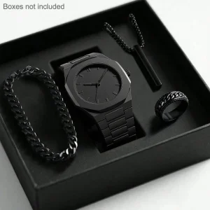 Autumn New Arrival Men’s Watch Alloy Light Luxury Niche High-end Simple Fashion Quartz Black Large Dial