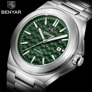 BENYAR 5219 Classic Business Watch Sports Mechanical Automatic Watch Stainless Steel Waterproof Luminous Watch for Man