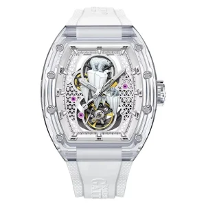 BG6002 Automatic Movement Mechanical Watch Luminous Polar Bear Dial White Watch Strap Watches for Men
