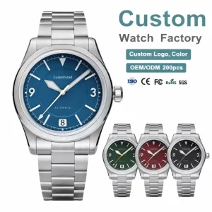 BGW9 Luminous Sapphire Crystal Glass Anti-reflective (AR) Coating 9039 Automatic Mechanical Formal Dress Watch OEM Custom Logo