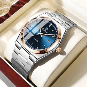 BINBOND Men’s Watch Ultra Thin Stainless Steel Waterproof Luminous Watch Scratch resistant Dive Watch