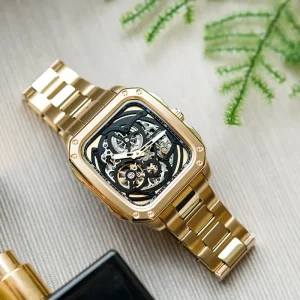 BQ2572 Luxury Sport Watch ODM Custom Logo Automatic Movement Skeleton 22mm Pointer Stainless High Quality