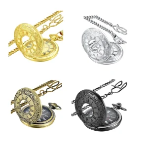 BSY-005 Antique Quartz Pocket Watch for Men & Women Roman Numerals Non-Waterproof