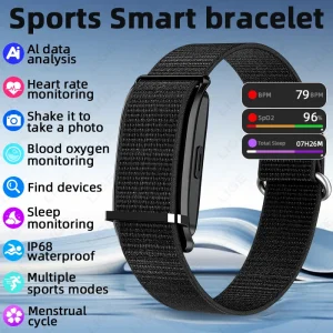 BWS19 (2 Band) Fitness Tracker Wearable Smart Bracelet Band Blood Oxygen Activity Tracking Heart Rate Sleep for Android IOS