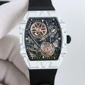 Bar-shaped White Waterproof Tourbillon Luxury Skeletonized Automatic Mechanical Men’s Watch