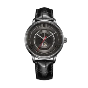 Beijing Star Trail Luxury Skeleton Mechanical Watch 42mm 20mm Black Leather Band Automatic Men’s Fashion Watch