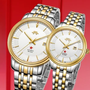 Beijing Watch Official Genuine Automatic Mechanical Watch Men’s Women’s 18K Gold Logo Couple Rubber Band Metal