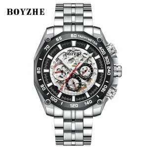 Best Selling Luxurious Multi Functional Stainless Steel Men’s Watch Fully Automatic Mechanical Movement Casual Watch