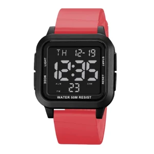 Big Numbers Sports Watch Men’s Rectangle Digital Watch Waterproof LCD