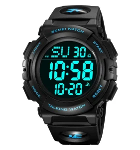 Big Volume Watch SKMEI 2322 10atm Water Resistant Unisex Time Watch Hour Voice Digital Talking Watch for Blind