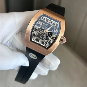 Black 35 02 Carbon Fiber Watch Skeleton Movement Sapphire Crystal Luminous Hands Men’s Sports Party Watch