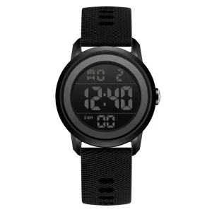 Black Men’s Digital Watch Silicone Strap Youth Watch Sports Waterproof Exquisite Men’s Watch