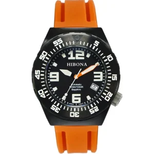 Black Men’s Sapphire Automatic Diver Waterproof Diving Quartz Watch for Men