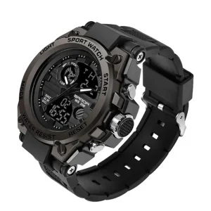 Black Multifunctional Electronic Digital Watch
