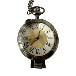 Black Quartz Pocket Watch with Roman Numerals