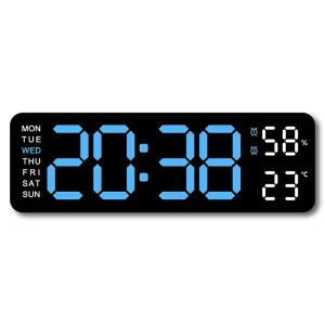 Black Shell Large Font Alarm Clock Simple Multifunctional Digital Analog-Digital Clock