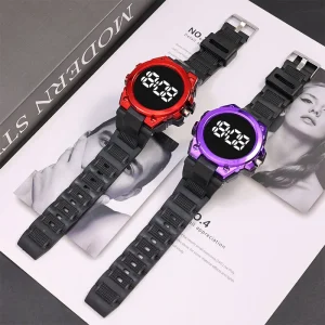 Black Sport Digital Watch for Men Fashion Wristwatch for Male