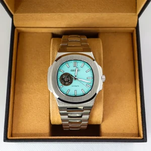 Blue 5ATM Water Resistance Chronograph Stainless Steel Mechanical Men’s Watch