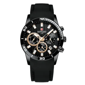 Boys Quartz Watch with Silicone Band, Luminous Chronograph, Calendar, Sports Wristwatch