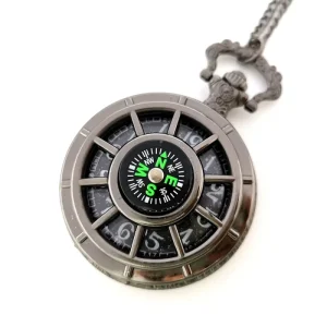 Bronze Antique Hollowed Vintage Compass Pocket Watches