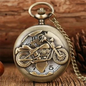 Bronze Motorcycle Pocket Watch