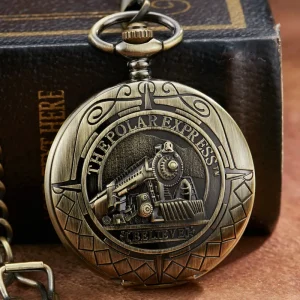 Bronze Retro Mechanical Pocket Watch Roman Numerals Hollow Skeleton Mens Mechanical Pocket Watch Chain