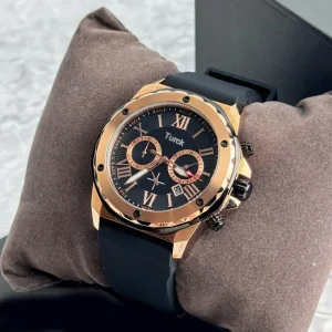 Burber 98B104 100M Waterproof Crystal Pointer Fashion Luxury Sport Men Quartz Chronograph Silicone Band Stainless Steel