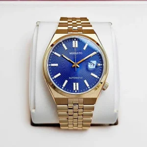Business Casual Blue Dial Pointer Stainless Steel Strap 5BAR Water resistant Automatic Mechanical Men’s Calendar Watch