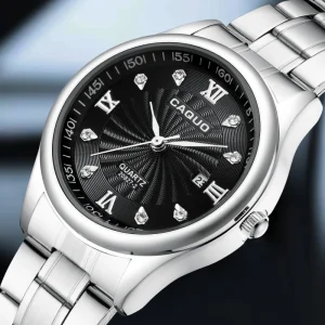 Business Casual Men’s Stainless Steel Band Waterproof Luxury Watch with Luminous Date Sport Style ODM Box