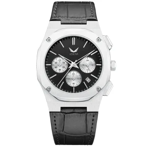 Business Casual Quartz Wristwatches Auto Date Classic Luxury Man Simple Chronograph Watch Genuine Leather Clocks