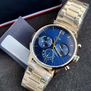 Business Fashion Watch for Men with Stainless Steel Case and Leather Strap