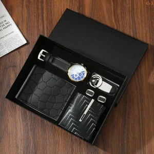 Business Gift Set for Men Wallet Belt Watch Sunglasses for Father’s Day or Valentine’s Day