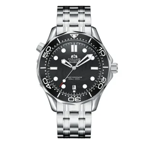 Business High Quality Custom logo Luminous Stainless Steel Band Automatic Movement Watch for Man