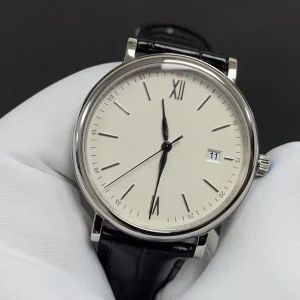 Business Luxury Unisex Elegant Stainless Steel Water Resistant Dress Watch White Dial Simple Hour Markers Date Function Durable