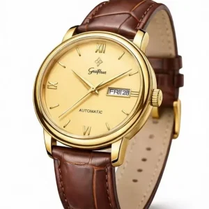 Business Mechanical Watch Switchable Movement Dual Date Retro Style Luxury Men’s Wristwatch