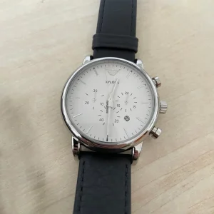 Business Mens Chronograph Watch Analogue Quartz Movement Stainless Steel Leather Three Sub-dials