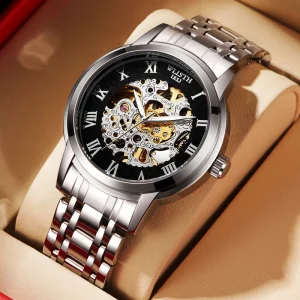 Business Men’s Watch Luminous Waterproof Hollowed Out Fully Automatic Mechanical Watch Fashionable