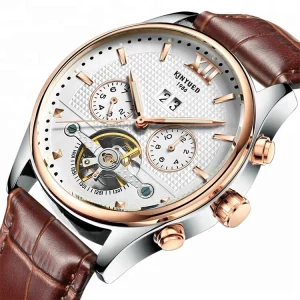 Business Men’s Wristwatch Luxury Watch Waterproof Mechanical Watches Tourbillon Automatic Watch for Men Leather Alloy