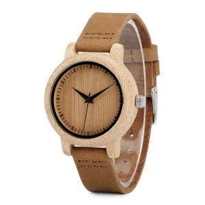 Business Sport Fashion Wooden Watch Miyota Movement Minimalist Unisex Auto Date Lightweight Leather Strap