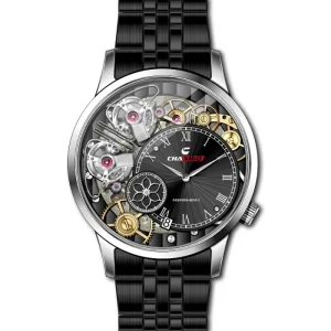 Business Style Quartz Wrist Watch Waterproof Latest Original Stainless Steel Strap Hollow Dial Luxury Men Watches