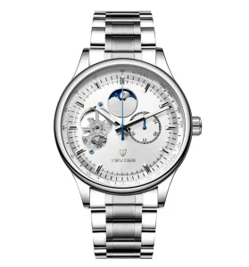 Business Watch 42mm Analog Stainless Steel Strap Automatic Mechanical Movement Mens Sports Leisure Water Resistant Wristwatch