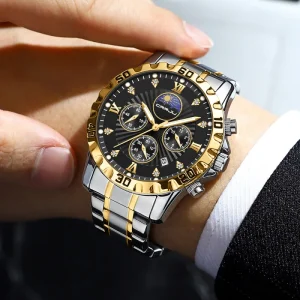 Business Watch for Men Dress Analog Quartz Stainless Steel Waterproof Luminous Classic Date Fashion Watch