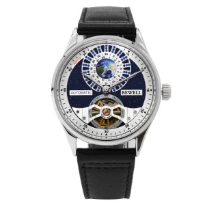 Business Zinc Alloy Genuine Leather Strap 3ATM Water Resistant Mechanical Men Watch