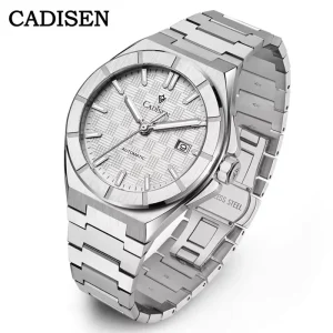 CADISEN 8042 Men’s Sport Automatic Watch, 40MM Stainless Steel Wristwatch, Sapphire Glass, NH35A Mechanical