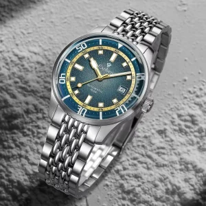 CADISEN C8244 Automatic Mechanical Stainless Steel Watch for Men 10 Bar Water Resistant Diver’s Watch Luminous Hands