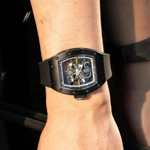 CRONUSART Men’s Automatic Mechanical Watch Carbon Case Transparent Back OEM Watch