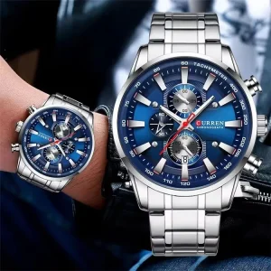 CURREN 8351 Men’s 6 Pointer Working Quartz Watch Business Clock Men Luxury Stainless Steel Calendar Watches for Man Reloj